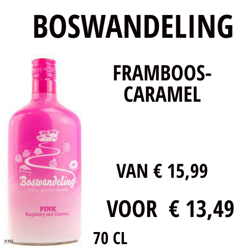 BOSWANDELING PINK- CARAMEL-FRAMBOOS- cream-likeur-slijterij van Schaagen-www.likeurtjesrotterdam.nl