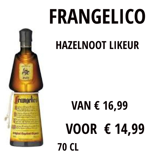 fRANGELICO-LIKEUR-HAZELNOOT-slijterij van Schaagen-www.likeurtjesrotterdam.nl